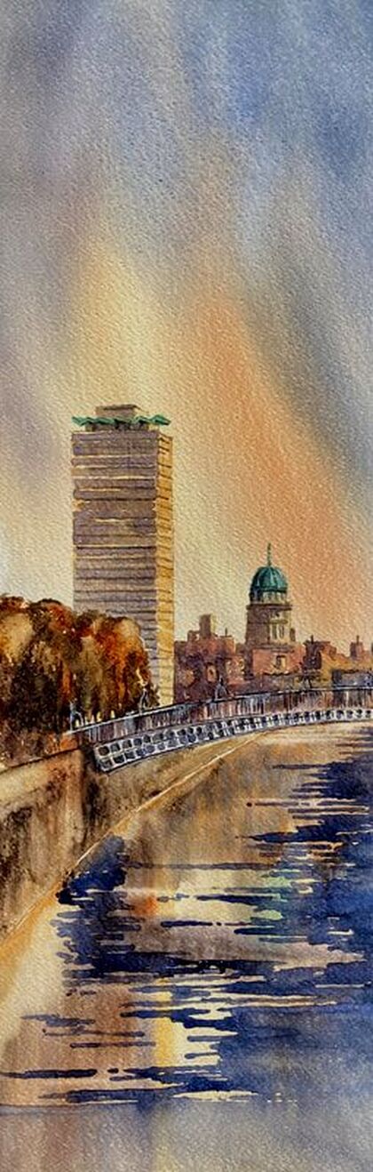 Liffey Quay Dublin painting for sale