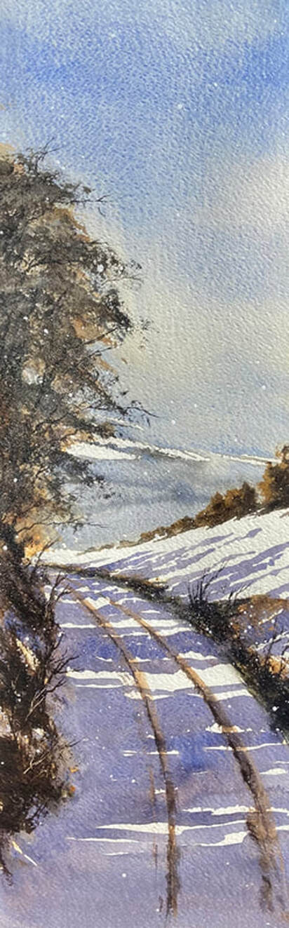 snow scene painting for sale. watercolour painting buy online